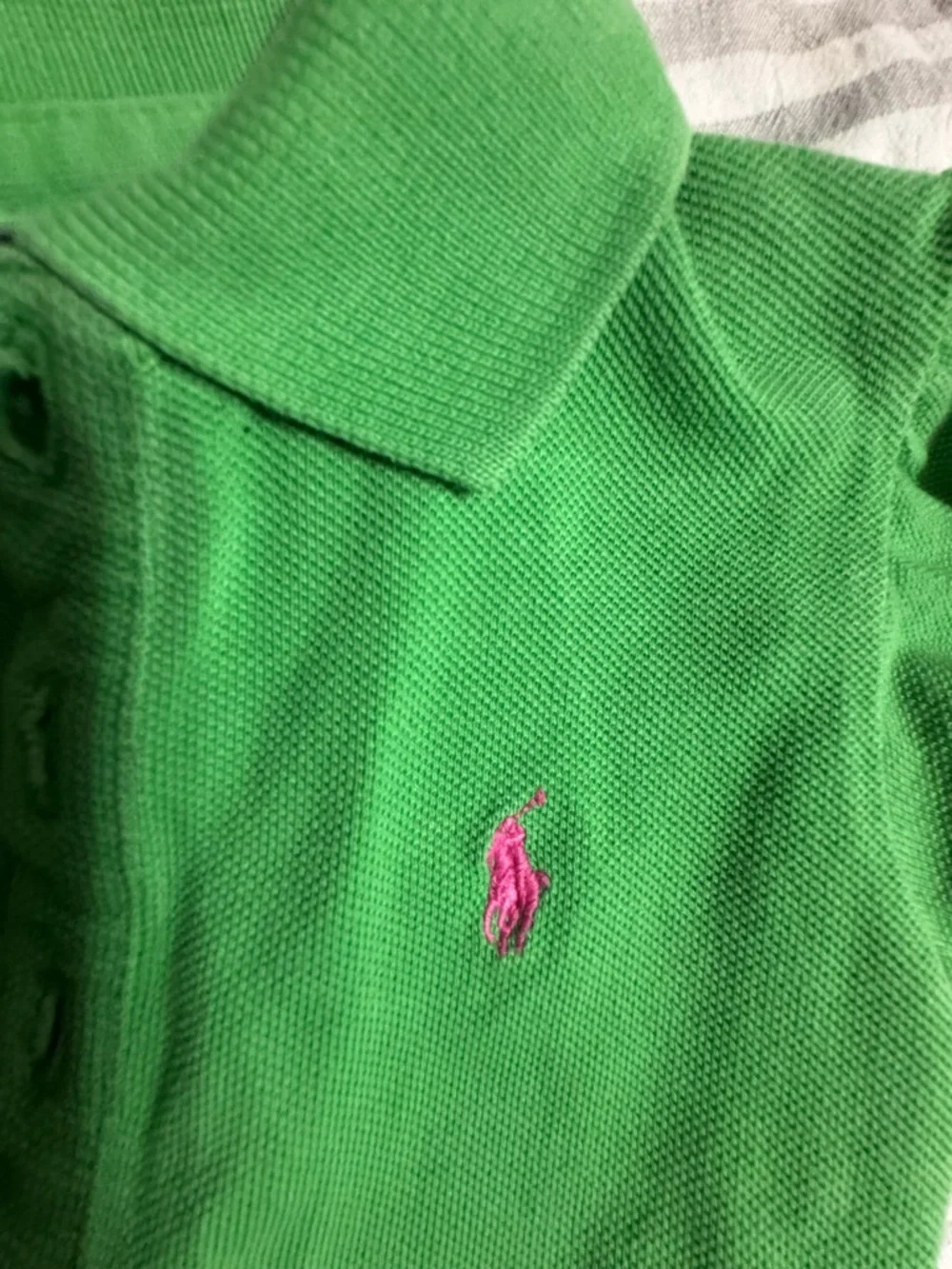 Ralph Lauren Bright Green Polo Dress with Button Placket